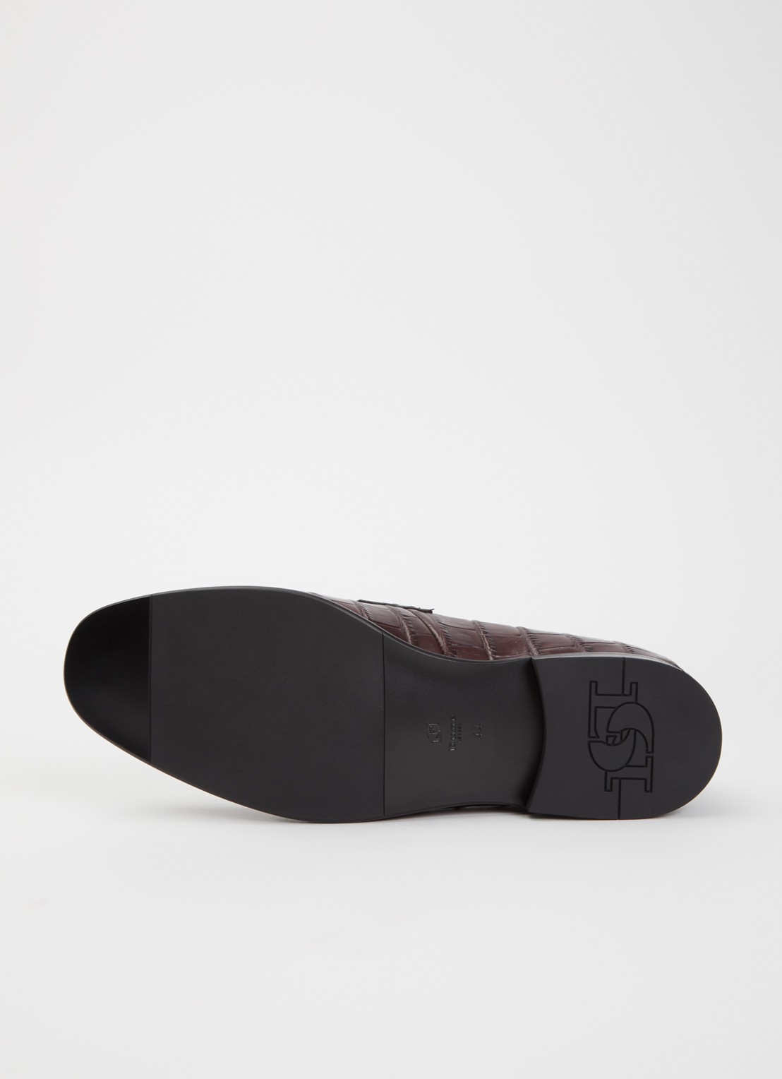 Dune London Son loafer van leer met crocostructuur - detail 5 bordeauxrood