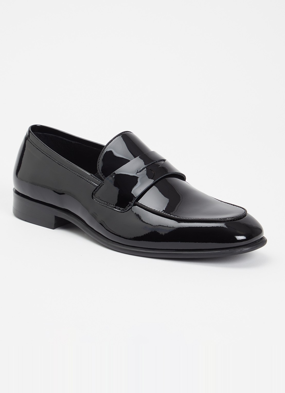 Dune London Spin loafer van lakleer - voorkant 5 zwart
