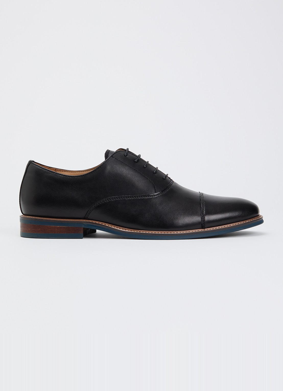 Dune London Stanlakes veterschoen van leer  - voorkant 4 zwart