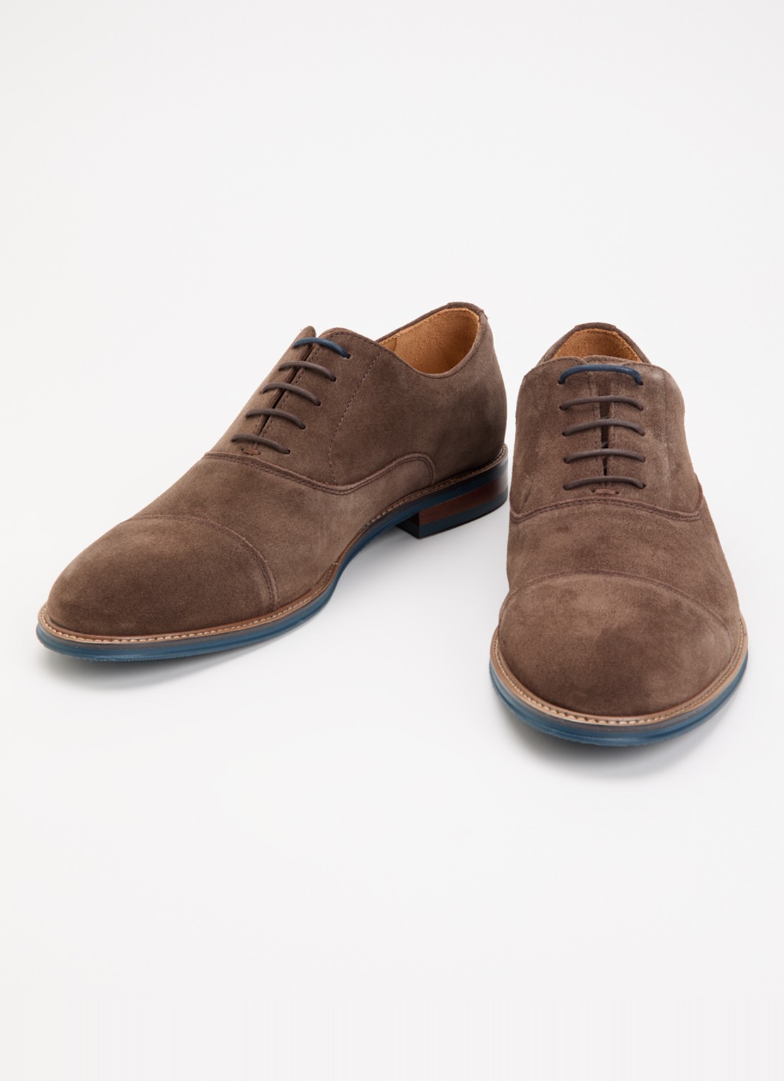 Dune London Stanlakes veterschoen van leer  - detail bruin