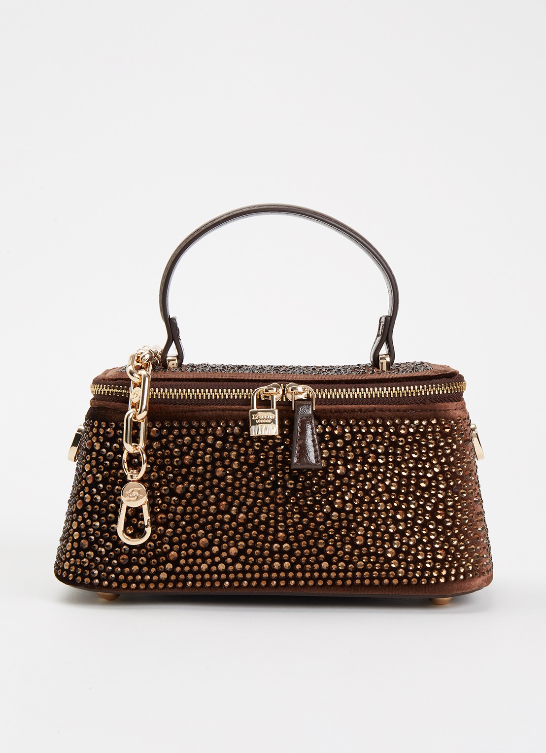 Dune London Successful make-up tas met afneembare schouderriem - voorkant 2 chocoladebruin