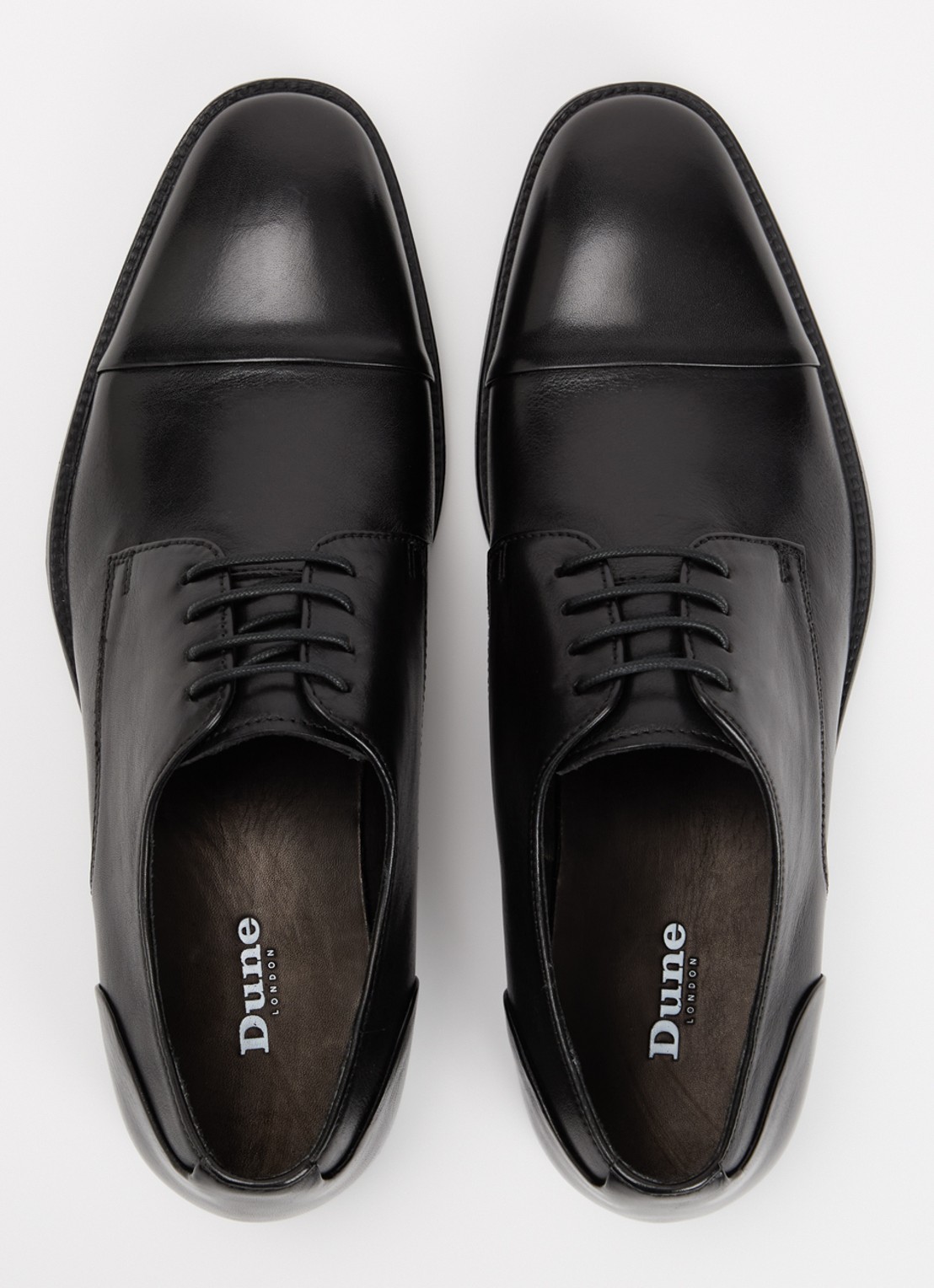 Dune London Suffix veterschoen van leer - detail 4 zwart