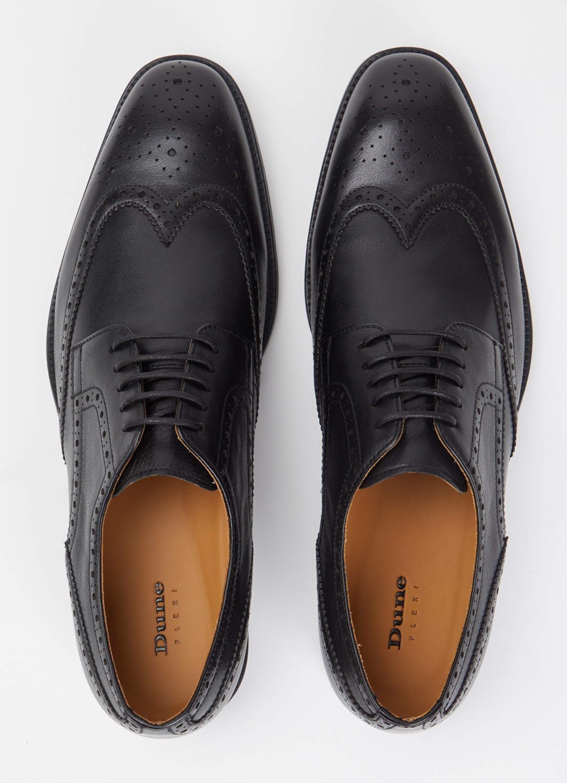 Dune London Sunni brogue van leer - detail 3 zwart