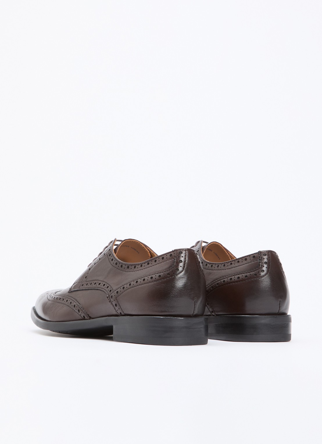 Dune London Sunni brogue van leer - achterkant 2 donkerbruin