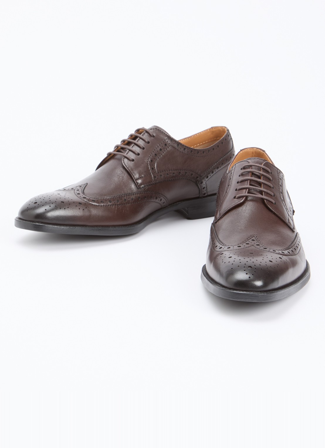 Dune London Sunni brogue van leer - detail 3 donkerbruin