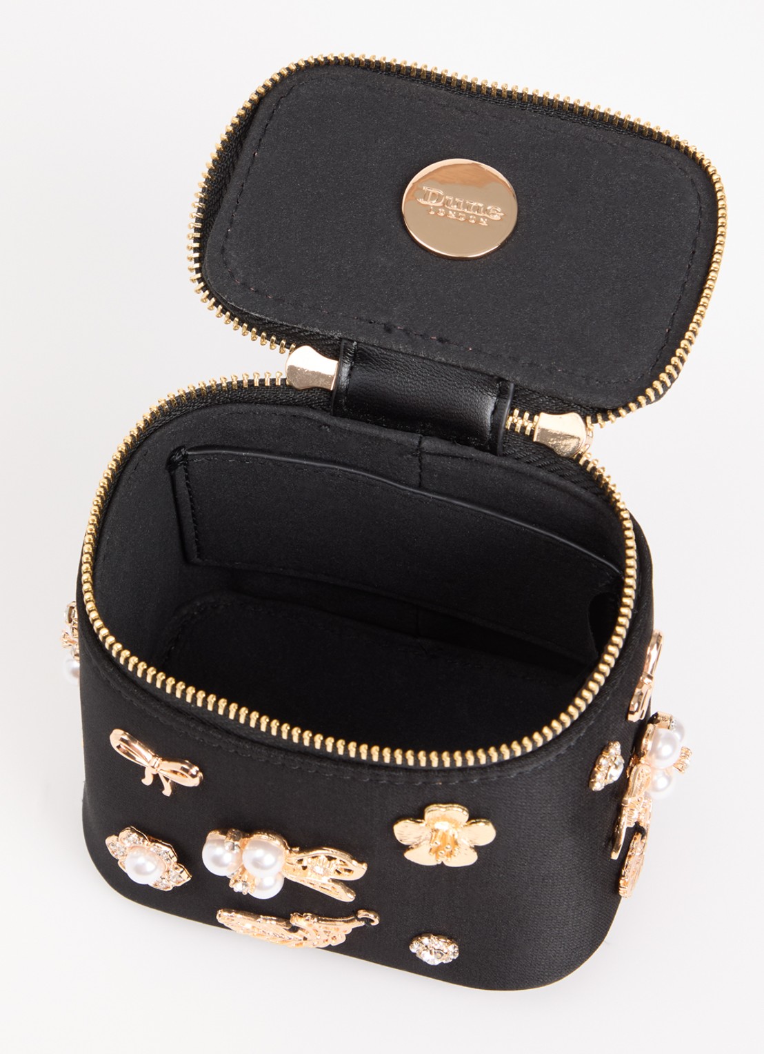Dune London Surround make-up tas - detail diepzwart