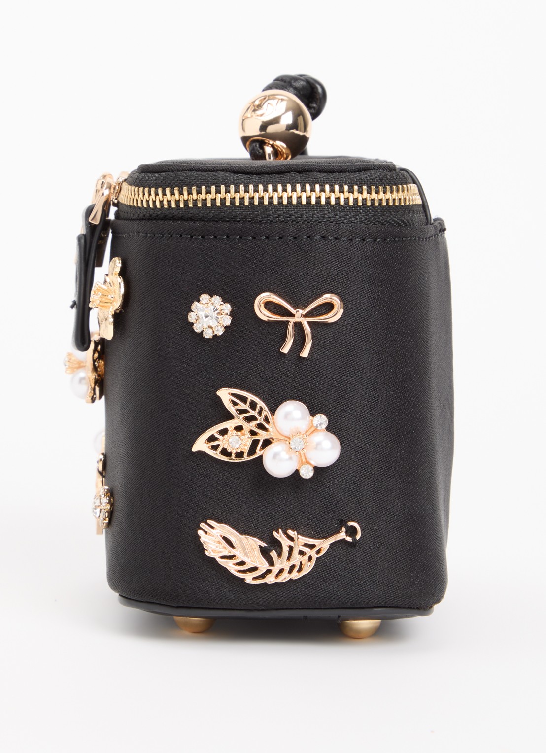 Dune London Surround make-up tas - detail 2 diepzwart