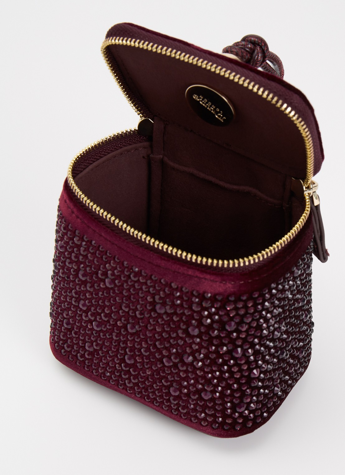 Dune London Surround make-up tas - detail 3 bordeauxrood