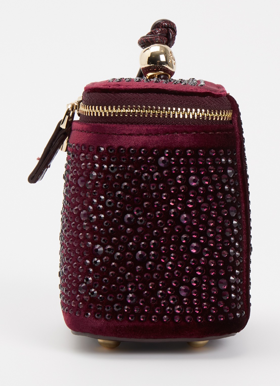Dune London Surround make-up tas - detail 4 bordeauxrood