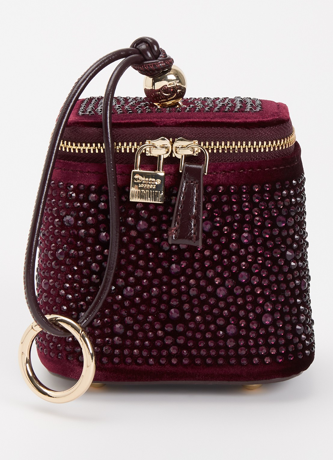 Dune London Surround make-up tas - voorkant bordeauxrood