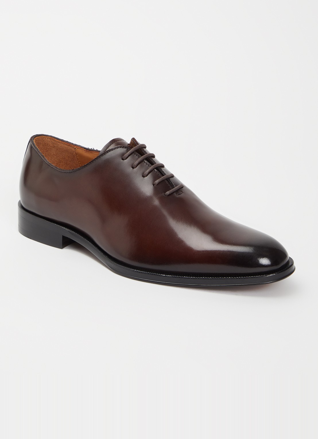 Dune London Sylvester veterschoen van leer - voorkant 4 bruin