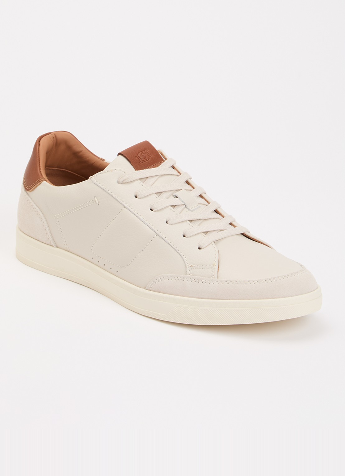 Dune London Tabor sneaker van leer - voorkant 2 wit