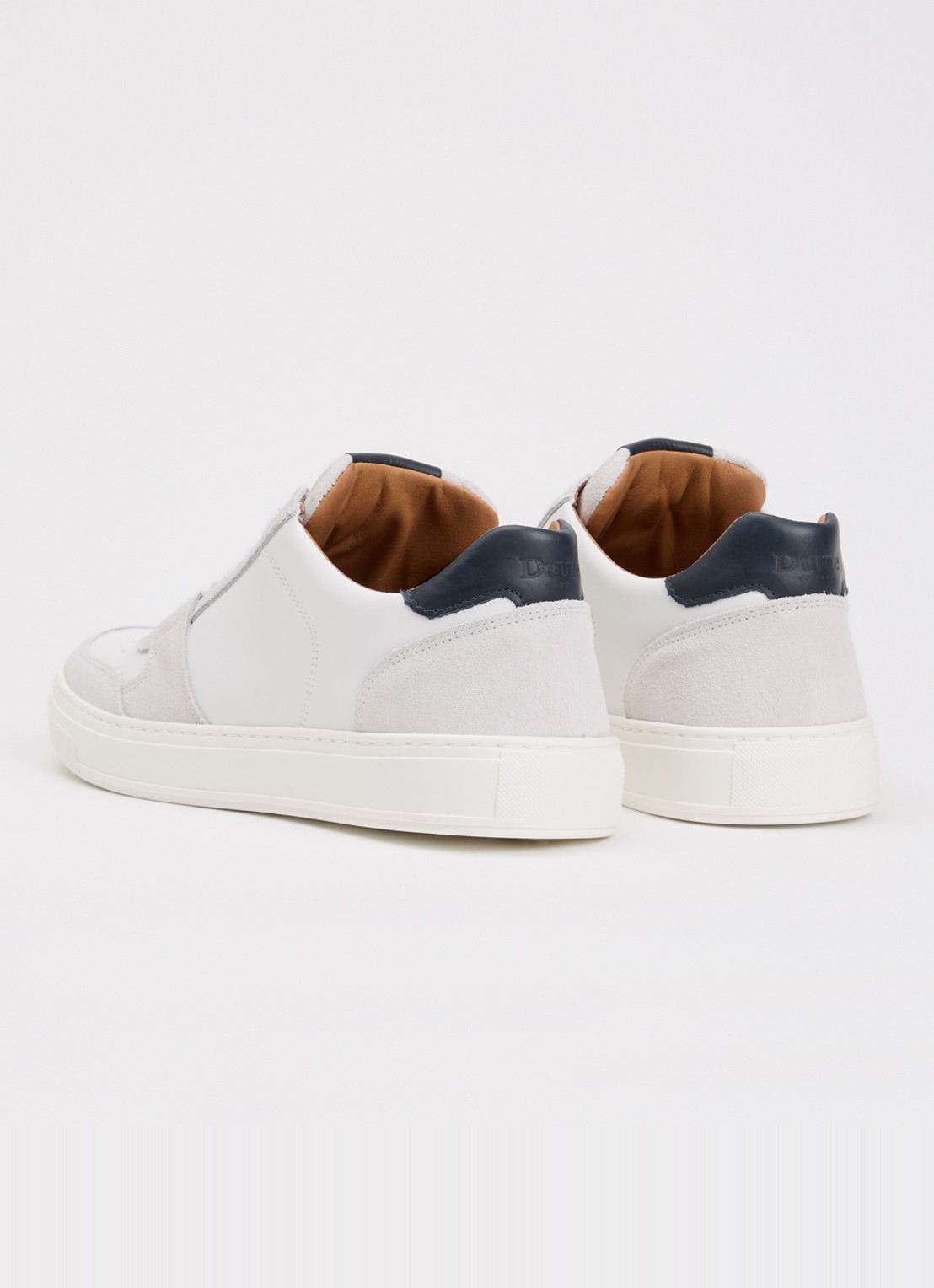 Dune London Tawly sneaker van leer met details van suède - achterkant 5 gebroken wit