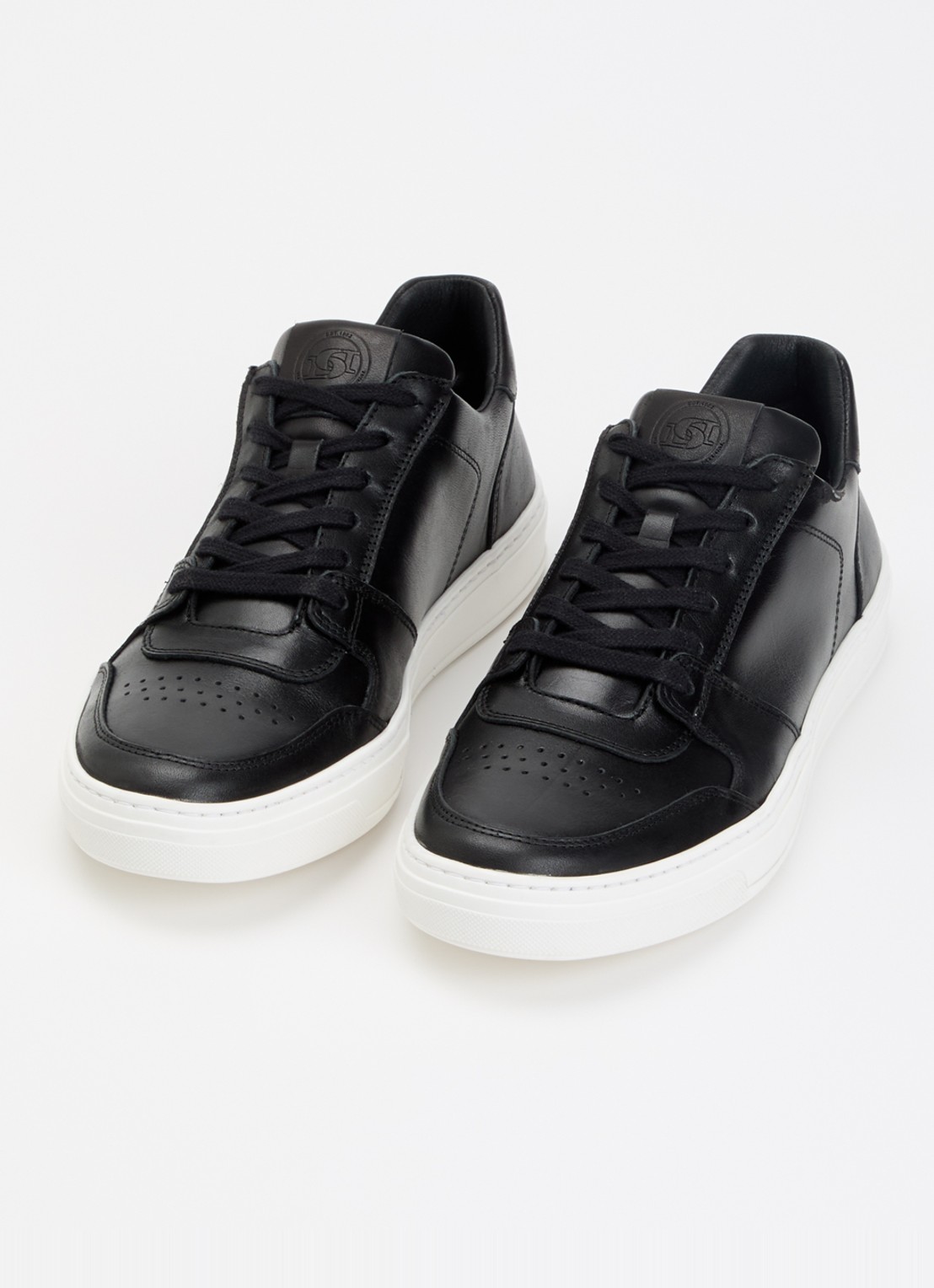 Dune London Tawly sneaker van leer met details van suède - detail 3 zwart