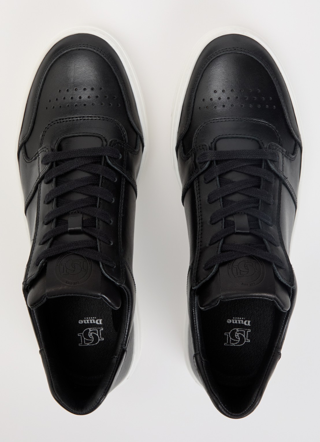 Dune London Tawly sneaker van leer met details van suède - detail 4 zwart