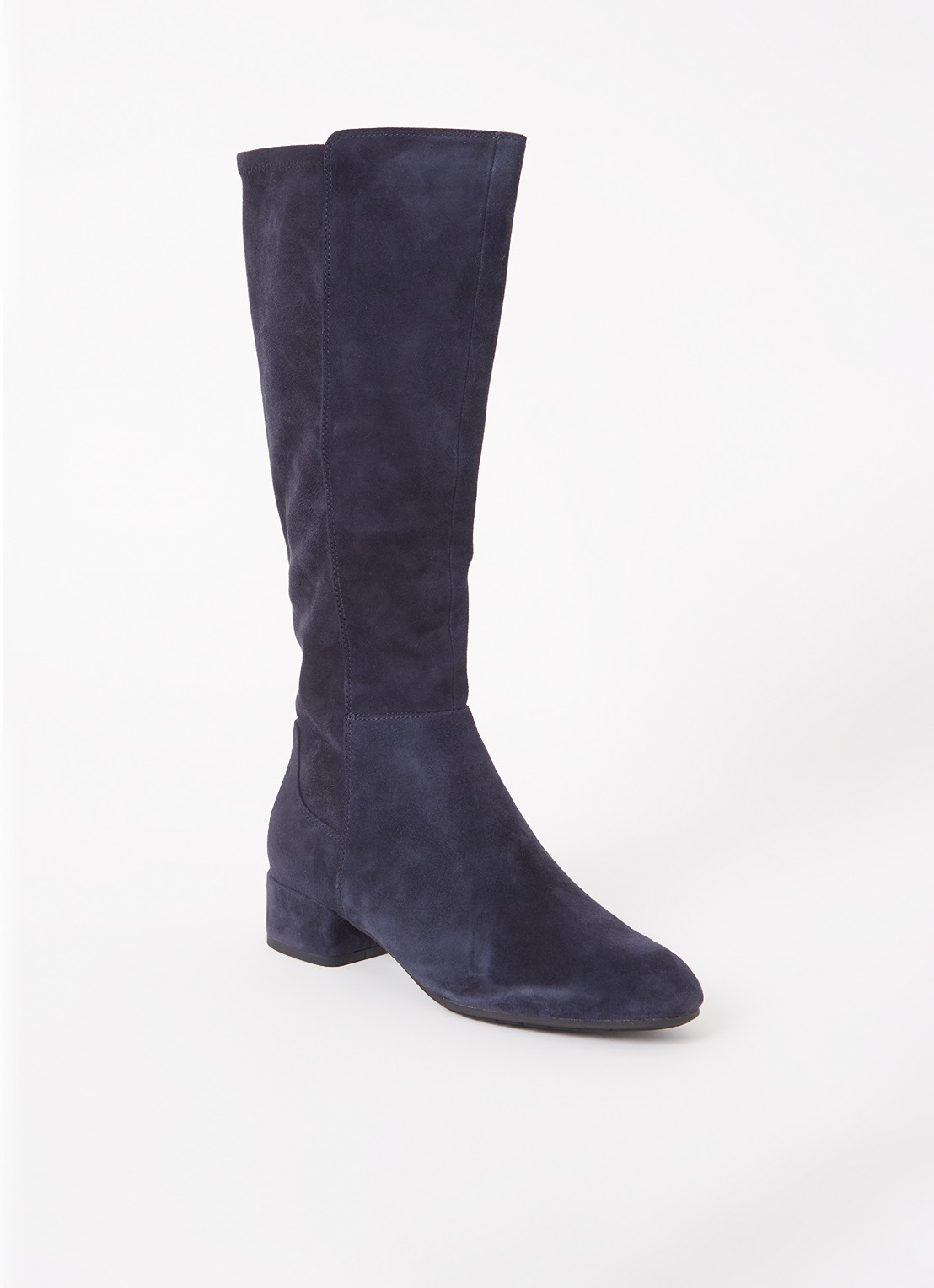 Dune London Tayla laars van suède - voorkant 4 donkerblauw