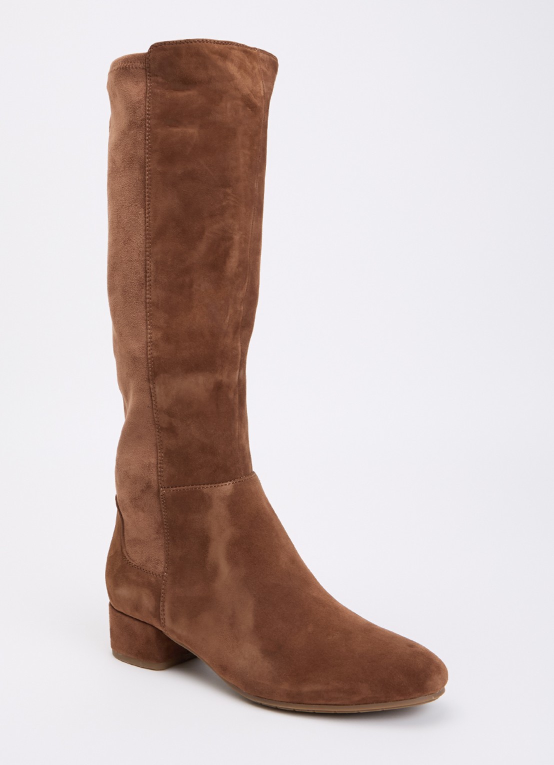 Dune London Tayla laars van suède - voorkant cognac