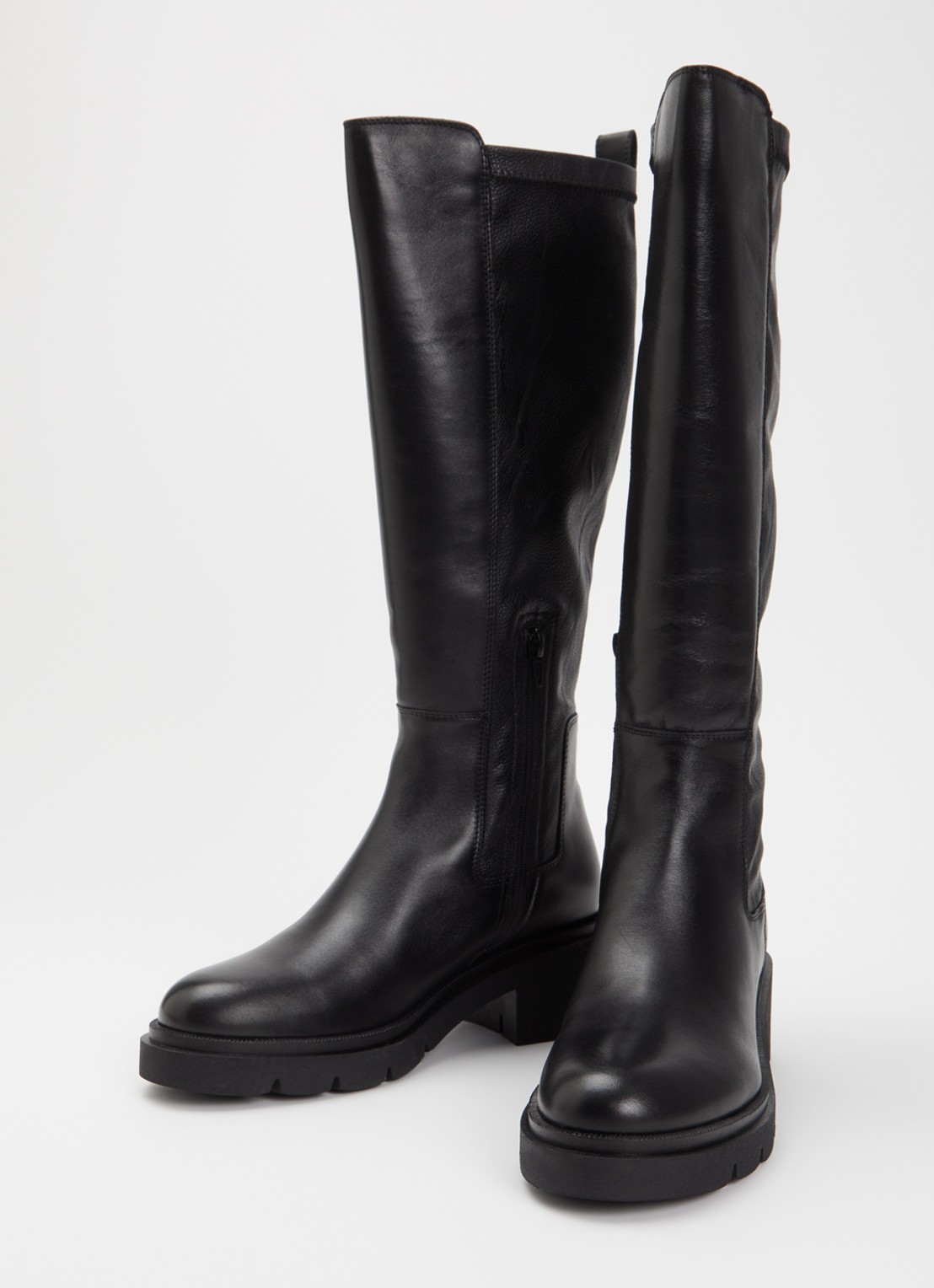 Dune London Toni bikerboot van leer - detail zwart