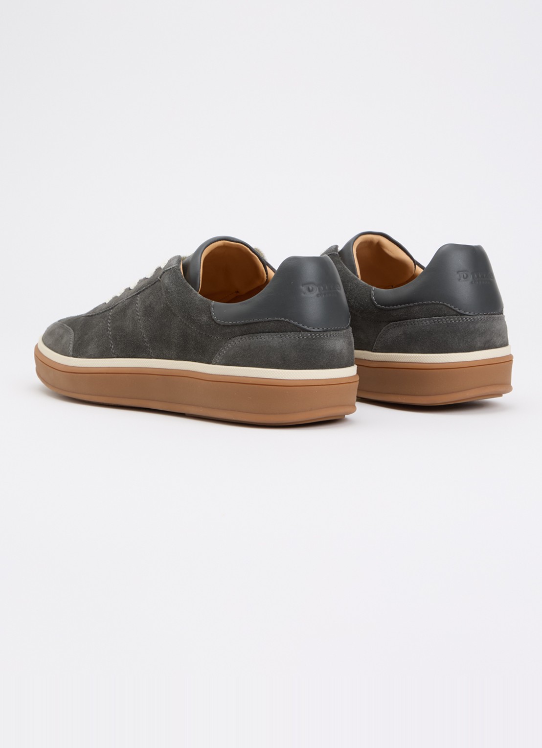 Dune London Tony sneaker van suède - achterkant 5 donkergrijs