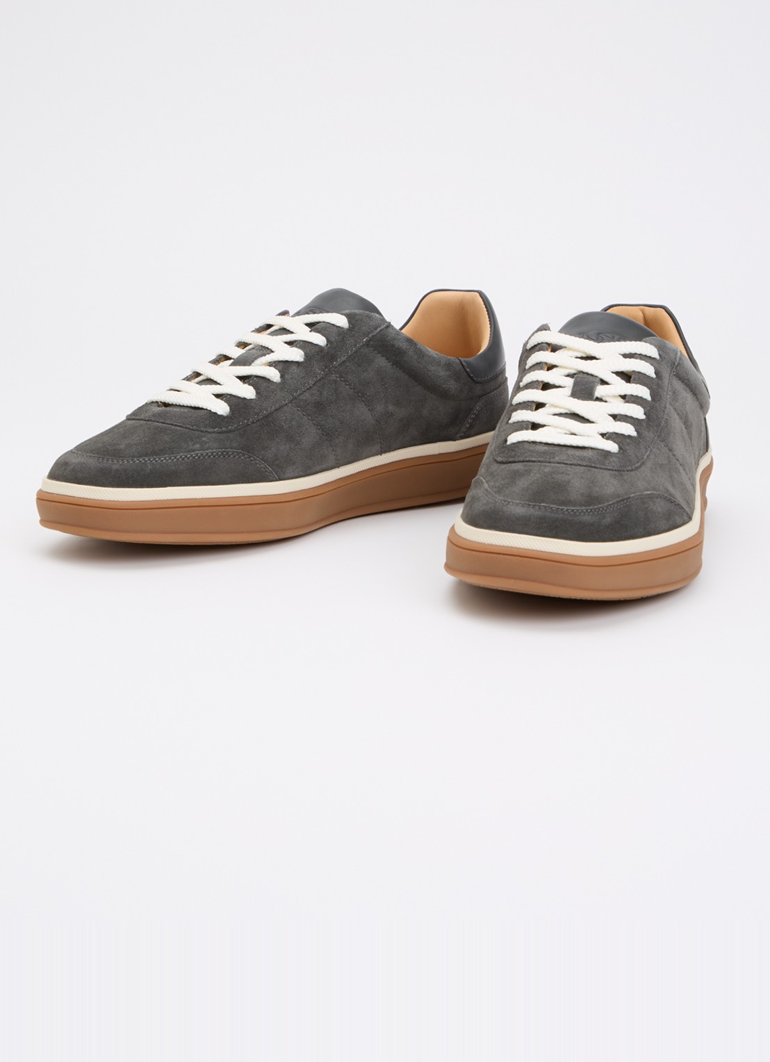 Dune London Tony sneaker van suède - detail 2 donkergrijs