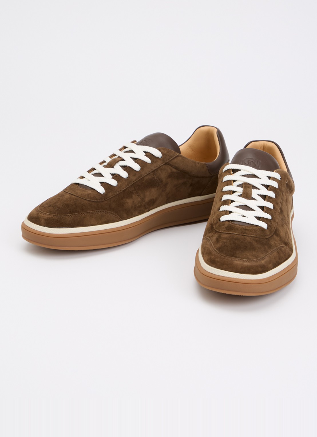 Dune London Tony sneaker van suède - detail bruin