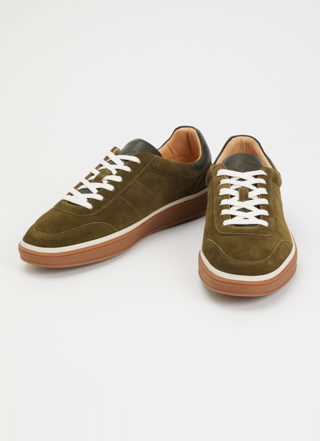 Dune London Tony sneaker van suède - detail 3 legergroen