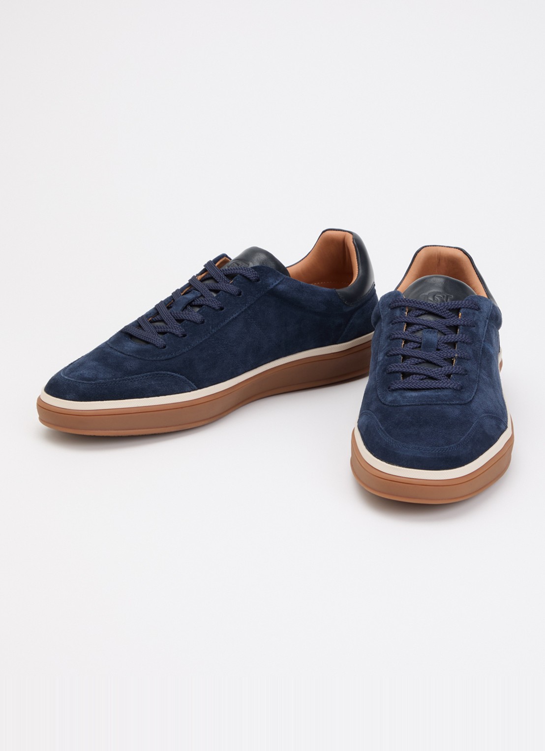 Dune London Tony sneaker van suède - detail 3 donkerblauw