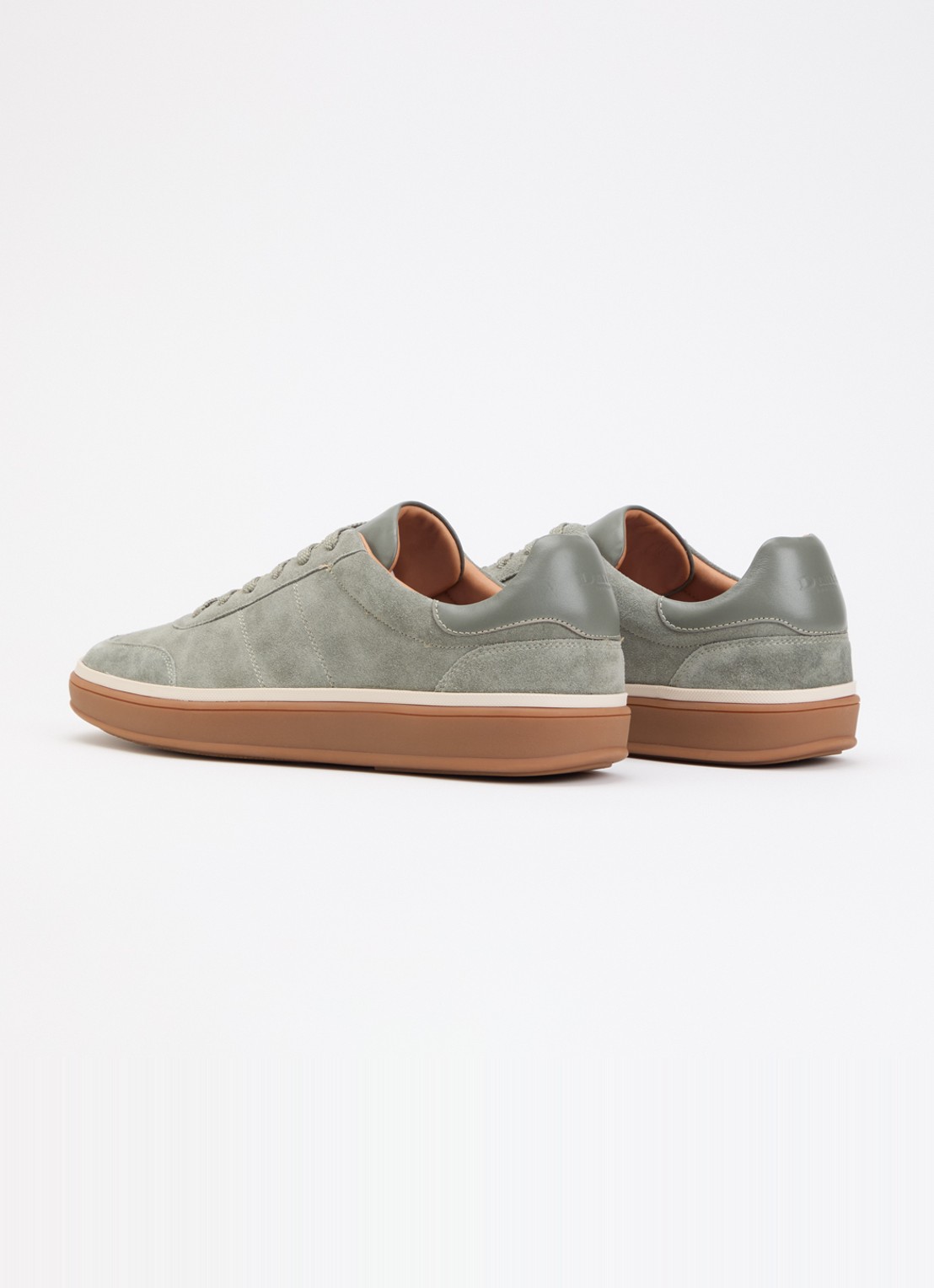 Dune London Tony sneaker van suède - achterkant 5 olijfgroen