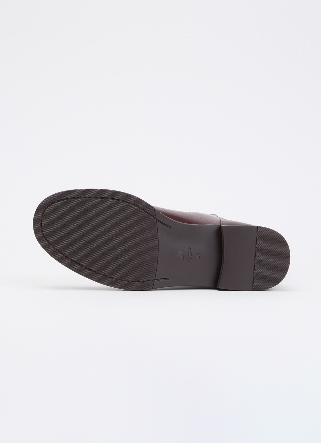 Dune London Tova laars van leer met logo - detail 2 aubergine