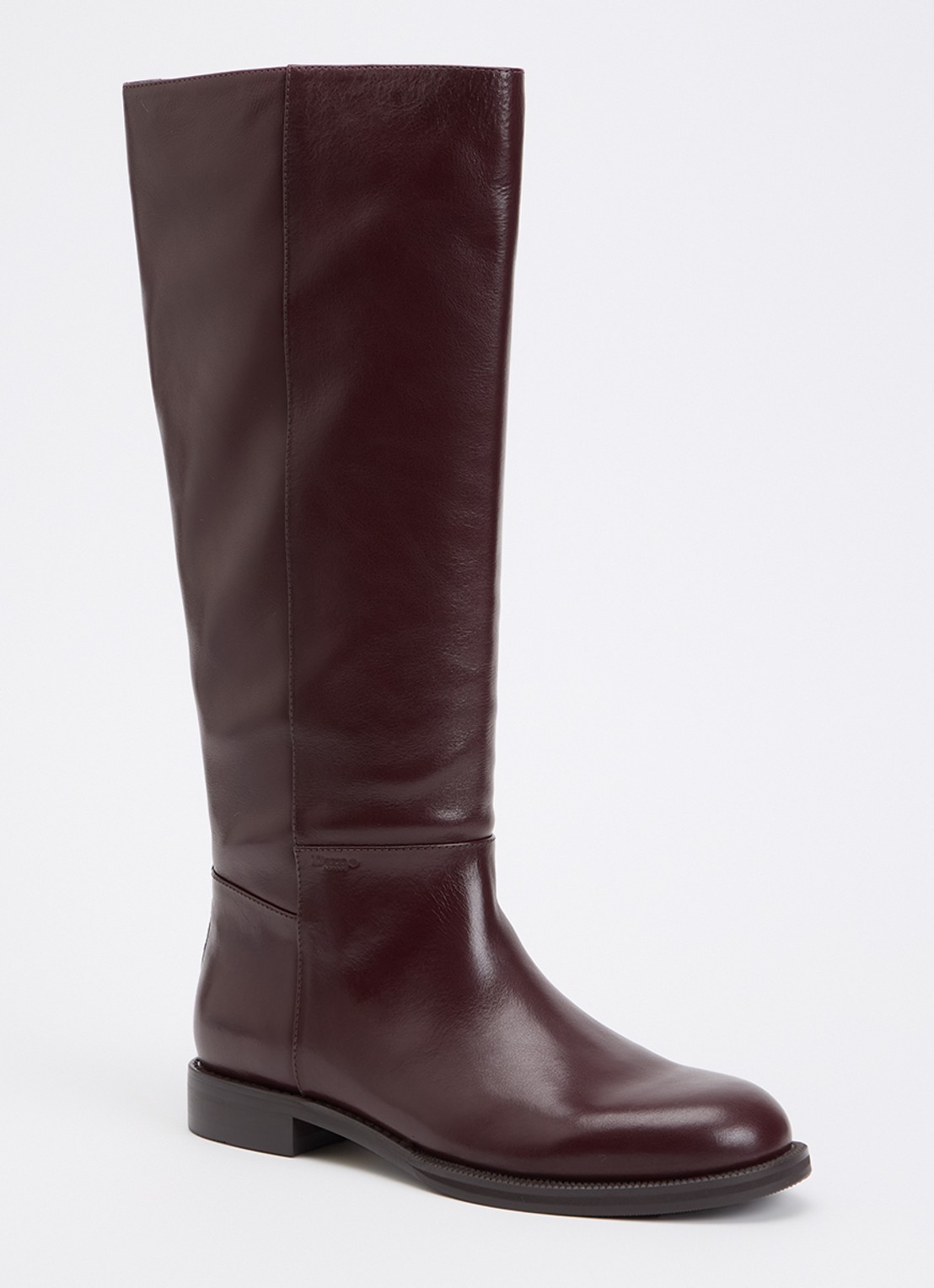 Dune London Tova laars van leer met logo - voorkant 3 aubergine
