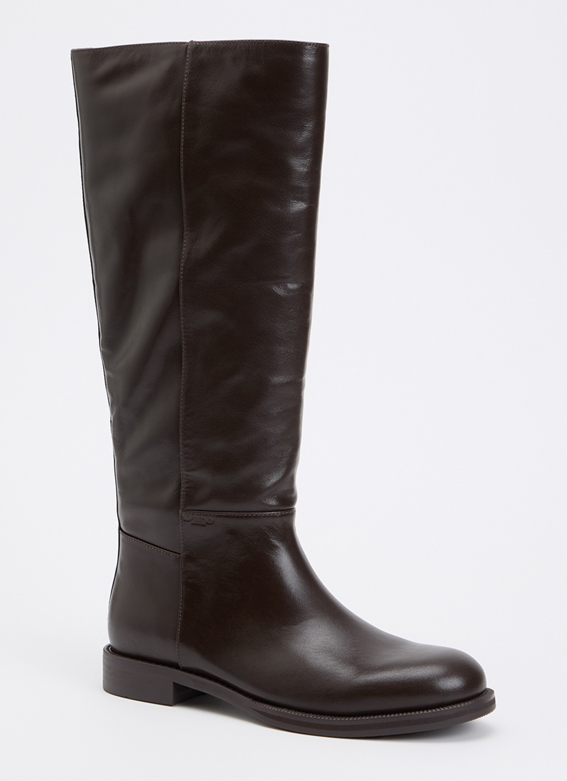 Dune London Tova laars van leer met logo - voorkant 3 donkerbruin