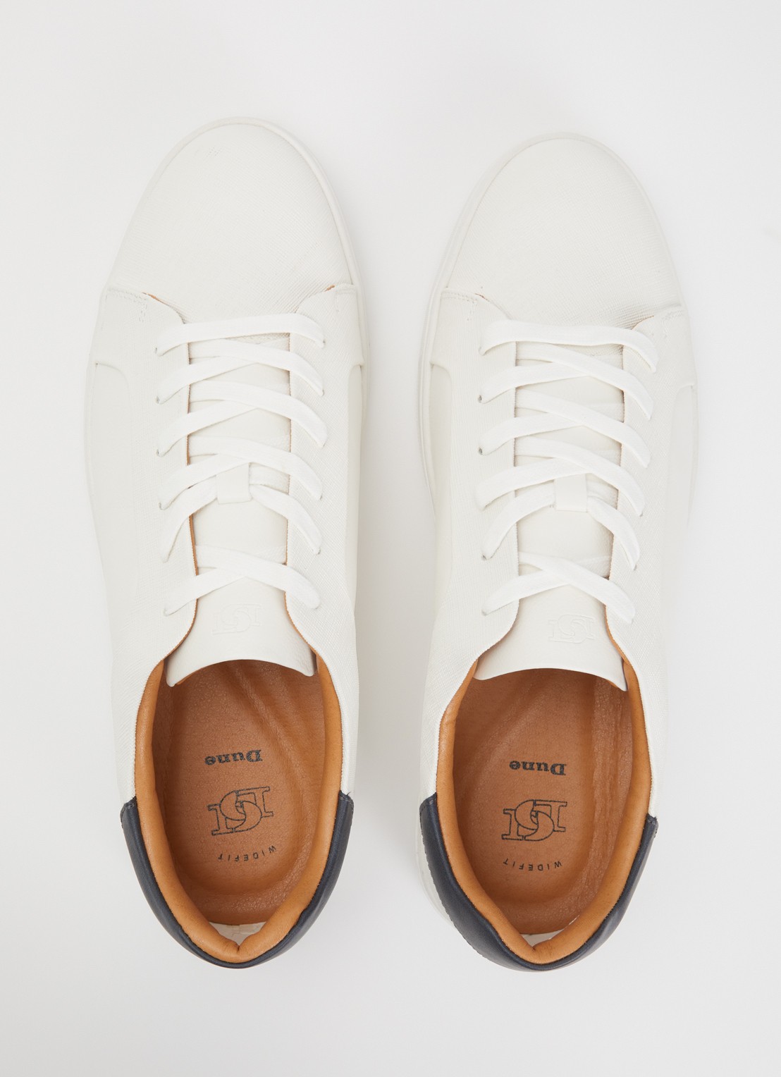 Dune London Traces sneaker met structuur en logo - detail 2 wit