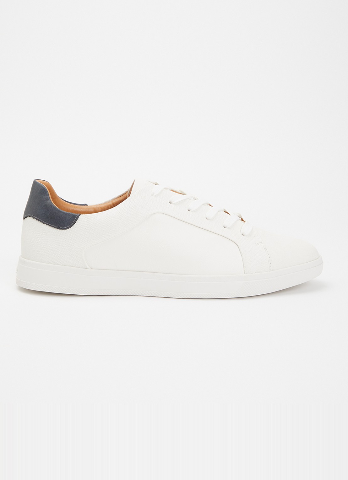 Dune London Traces sneaker met structuur en logo - voorkant 4 wit