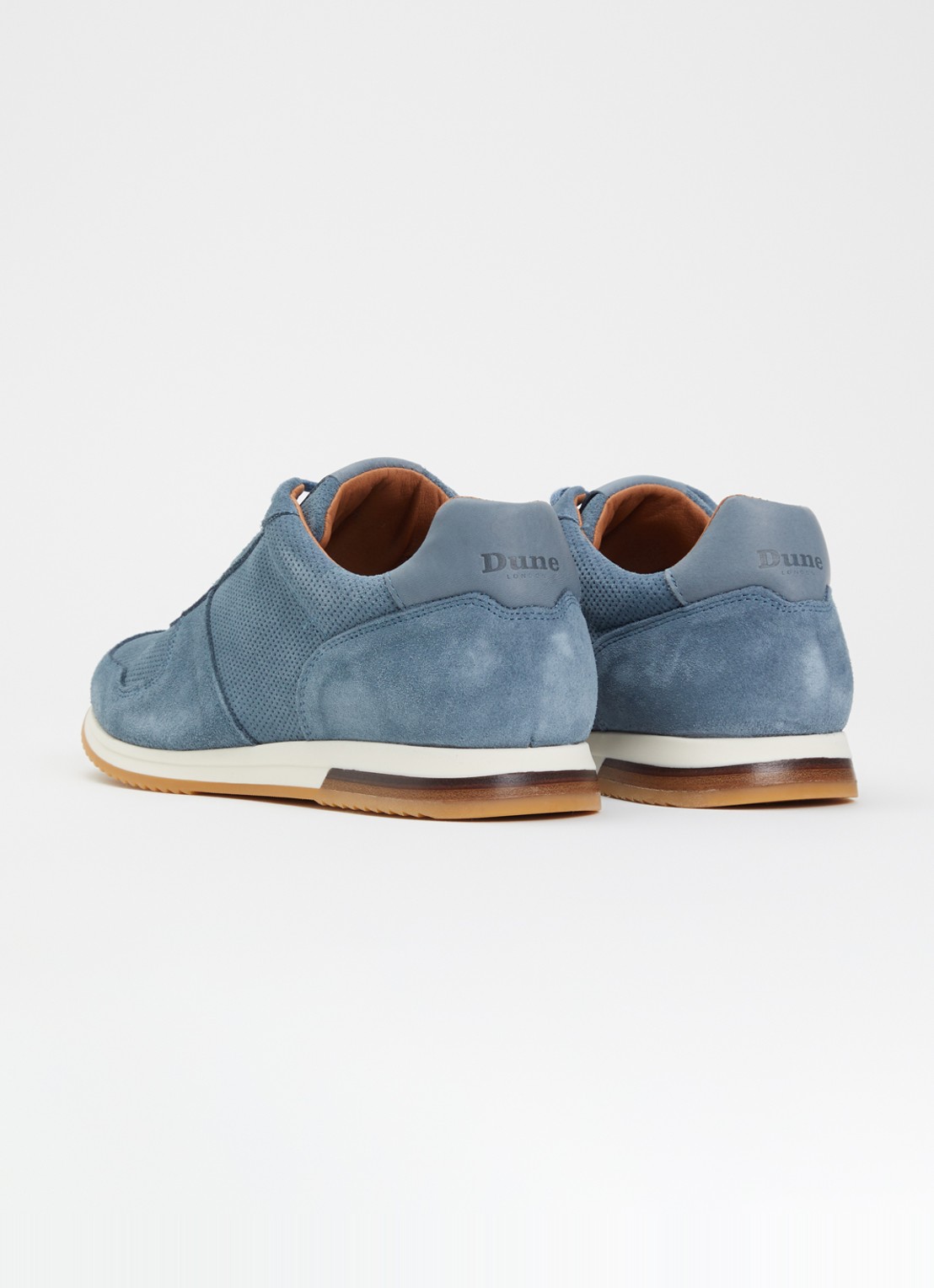 Dune London Trilogy sneaker van leer - achterkant 4 blauw