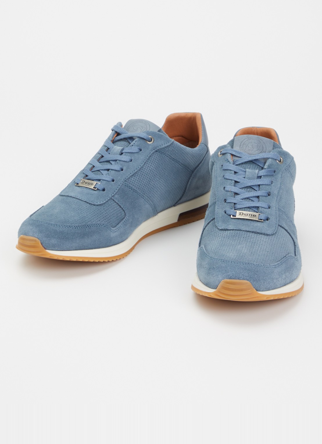 Dune London Trilogy sneaker van leer - detail blauw