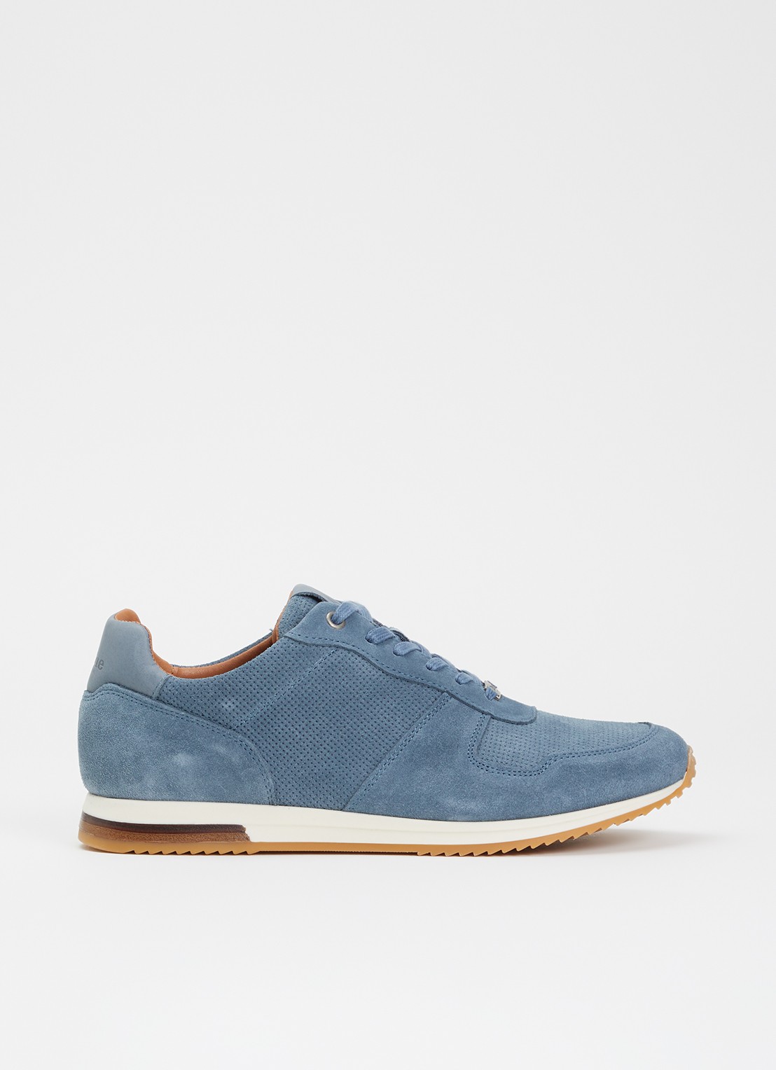 Dune London Trilogy sneaker van leer - voorkant 5 blauw