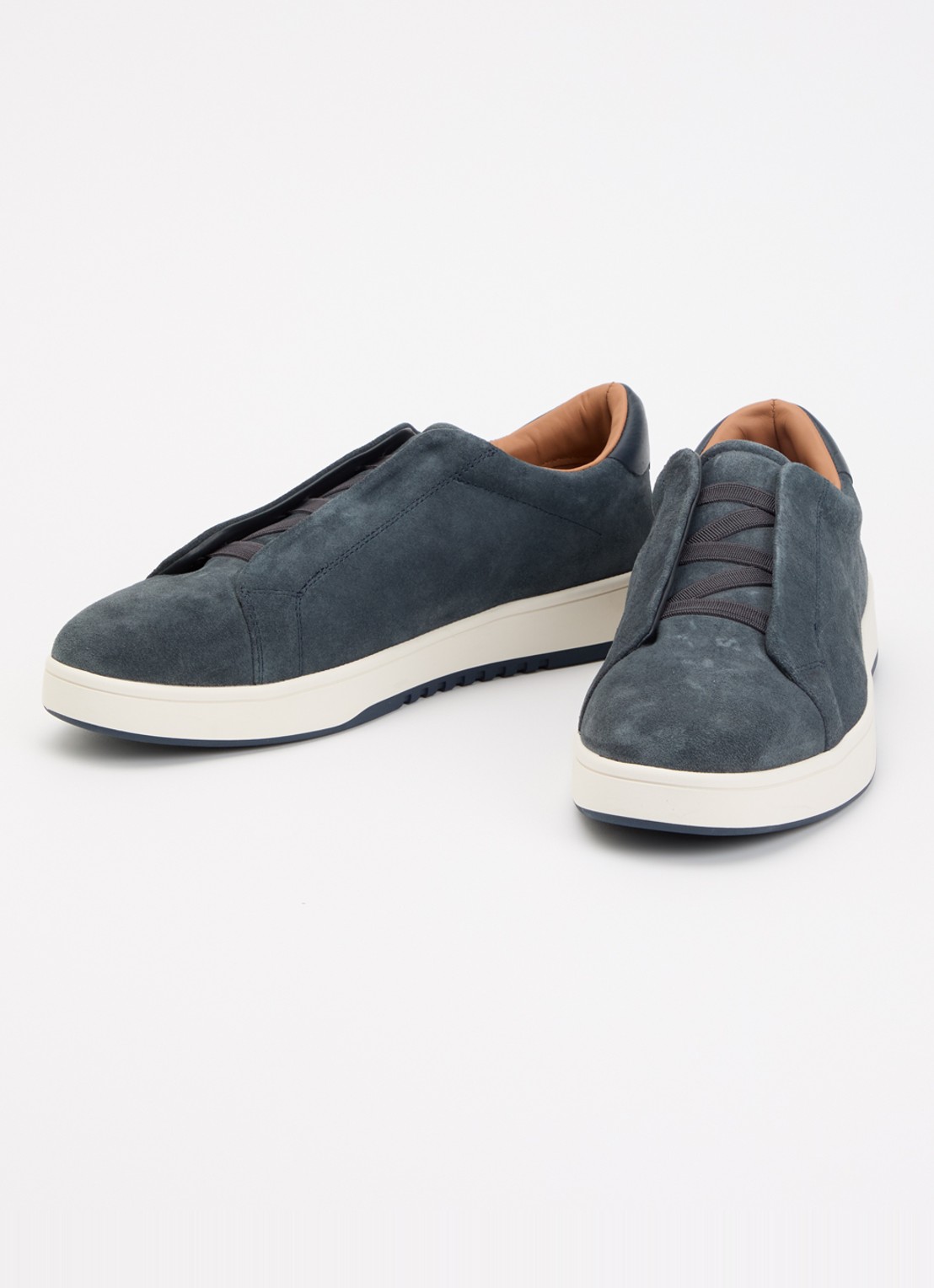 Dune London Troys sneaker van leer - detail 2 staalblauw