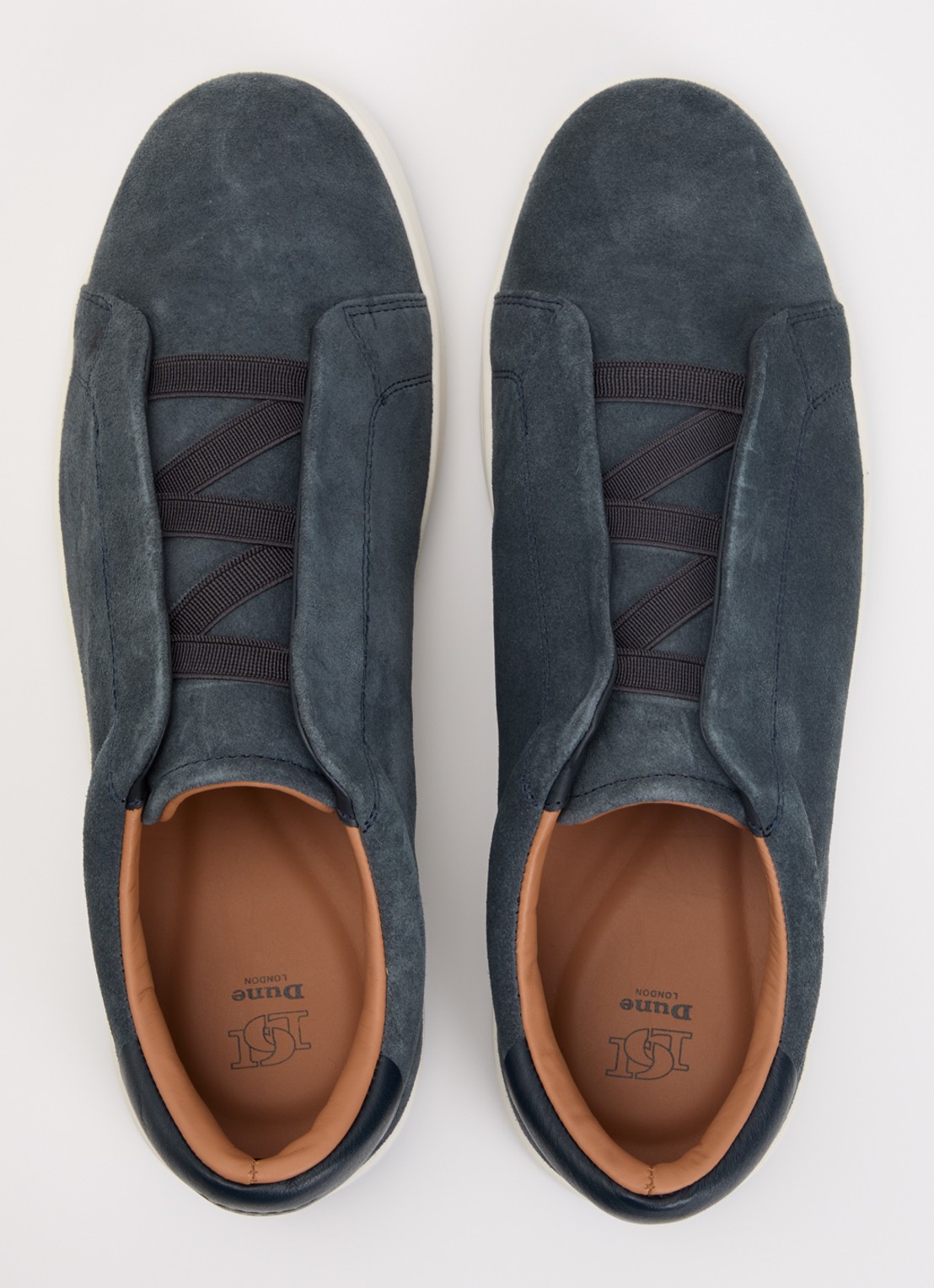 Dune London Troys sneaker van leer - detail 3 staalblauw