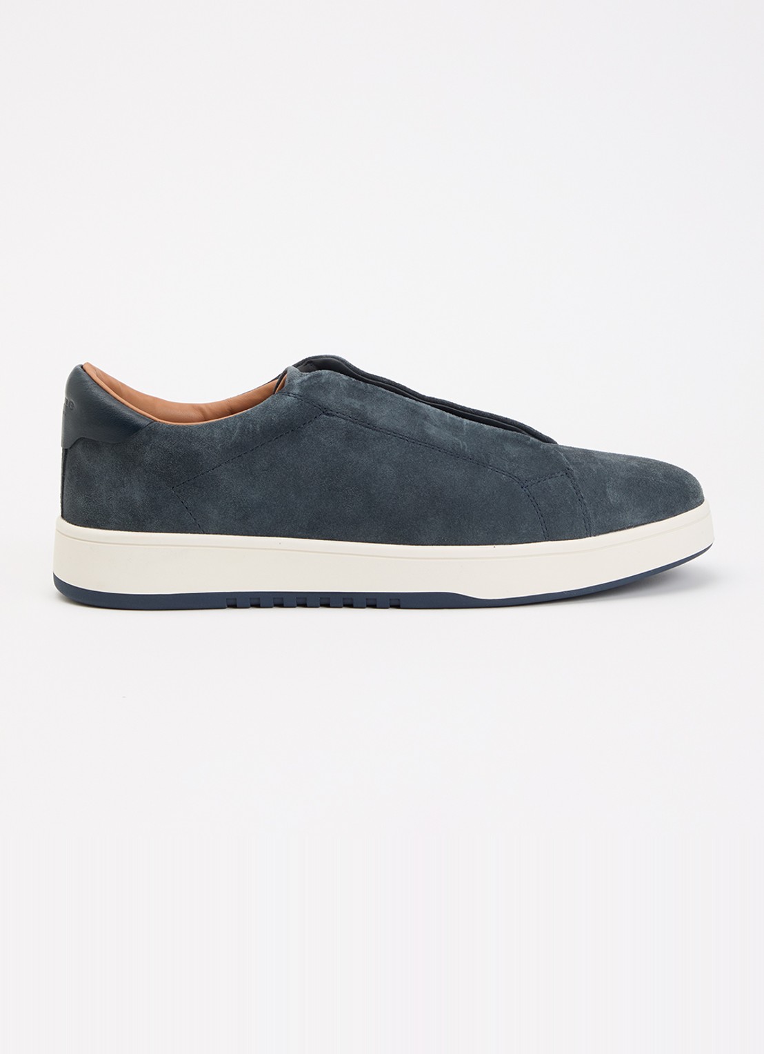 Dune London Troys sneaker van leer - voorkant staalblauw