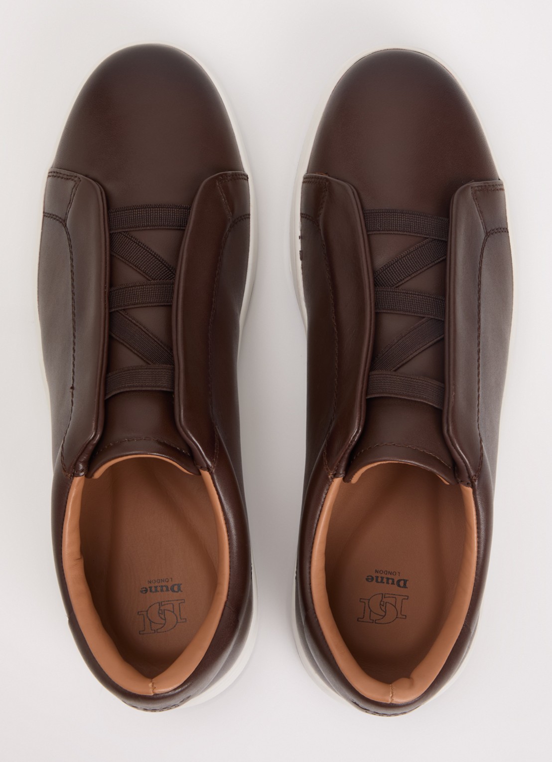 Dune London Troys sneaker van leer - detail 4 bruin
