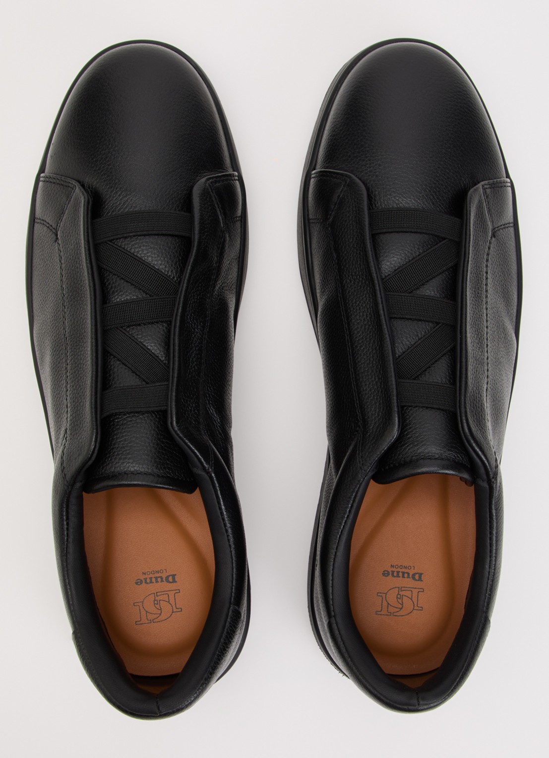 Dune London Troys sneaker van leer - detail 3 diepzwart