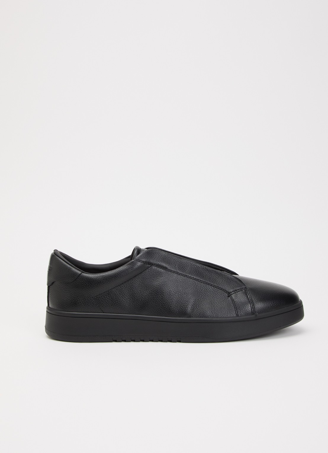 Dune London Troys sneaker van leer - voorkant diepzwart
