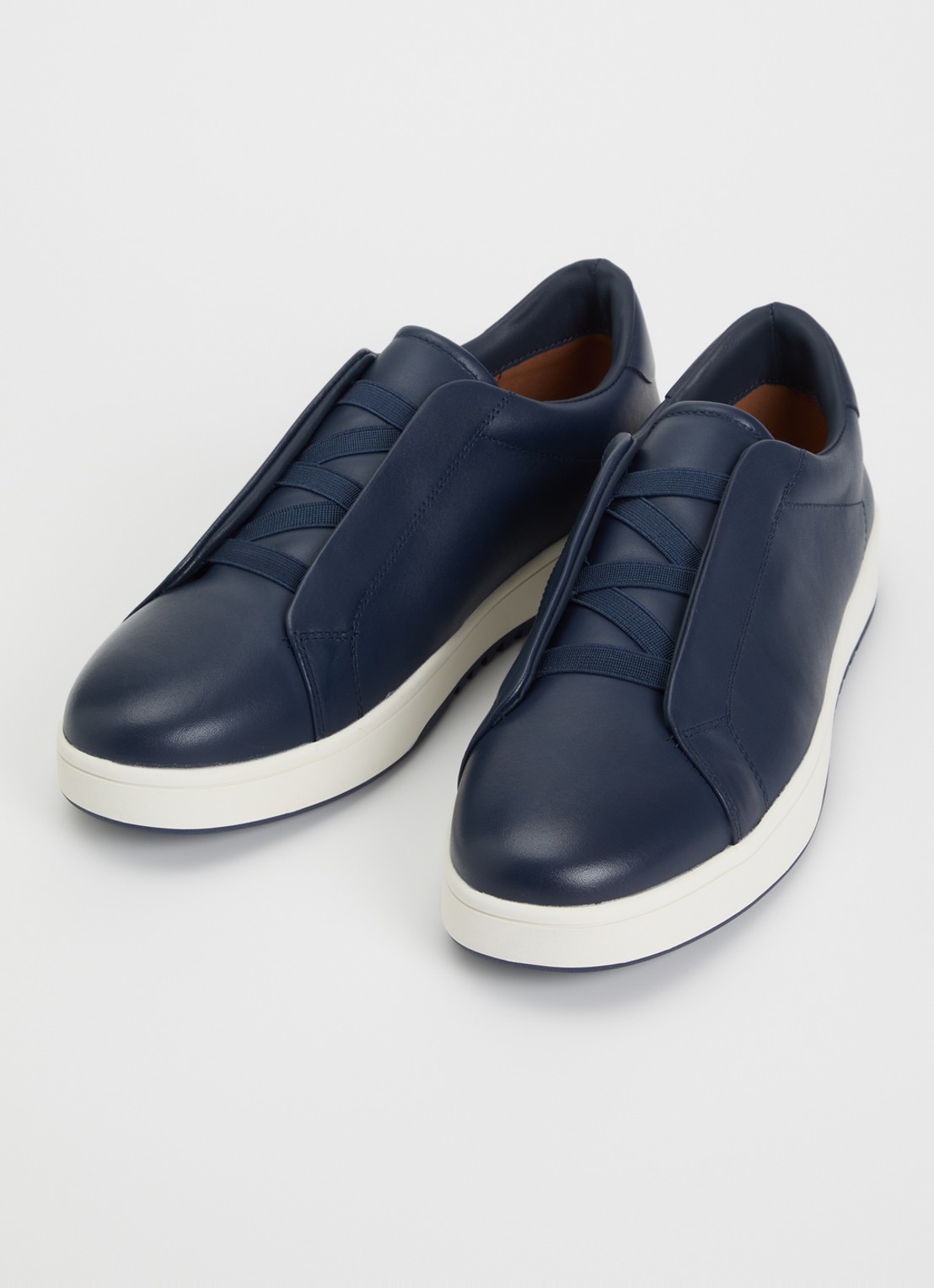 Dune London Troys sneaker van leer - detail 2 donkerblauw