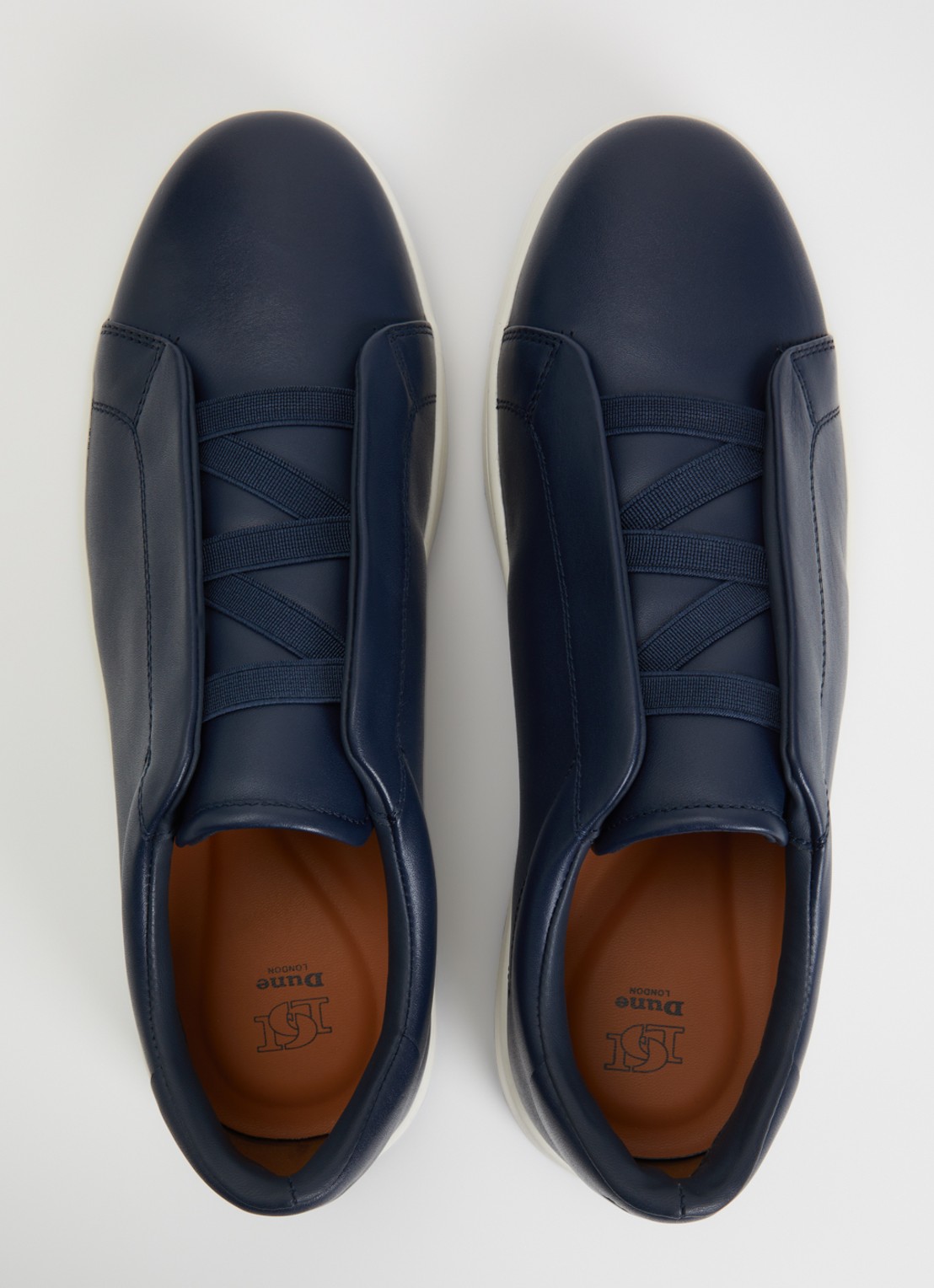 Dune London Troys sneaker van leer - detail 3 donkerblauw