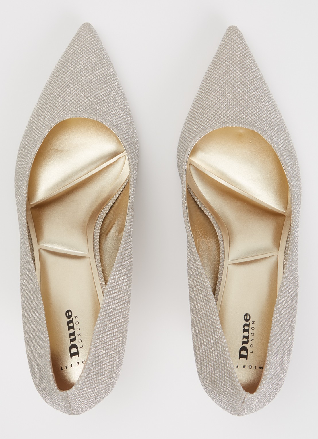 Dune London Wide Fit Achievable pump met glitter - detail 4 goud