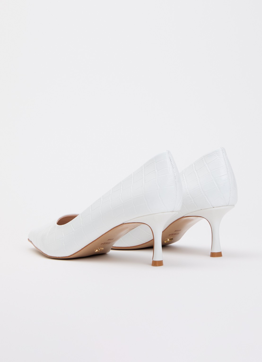 Dune London Wide Fit Achievable pump met glitter - achterkant wit