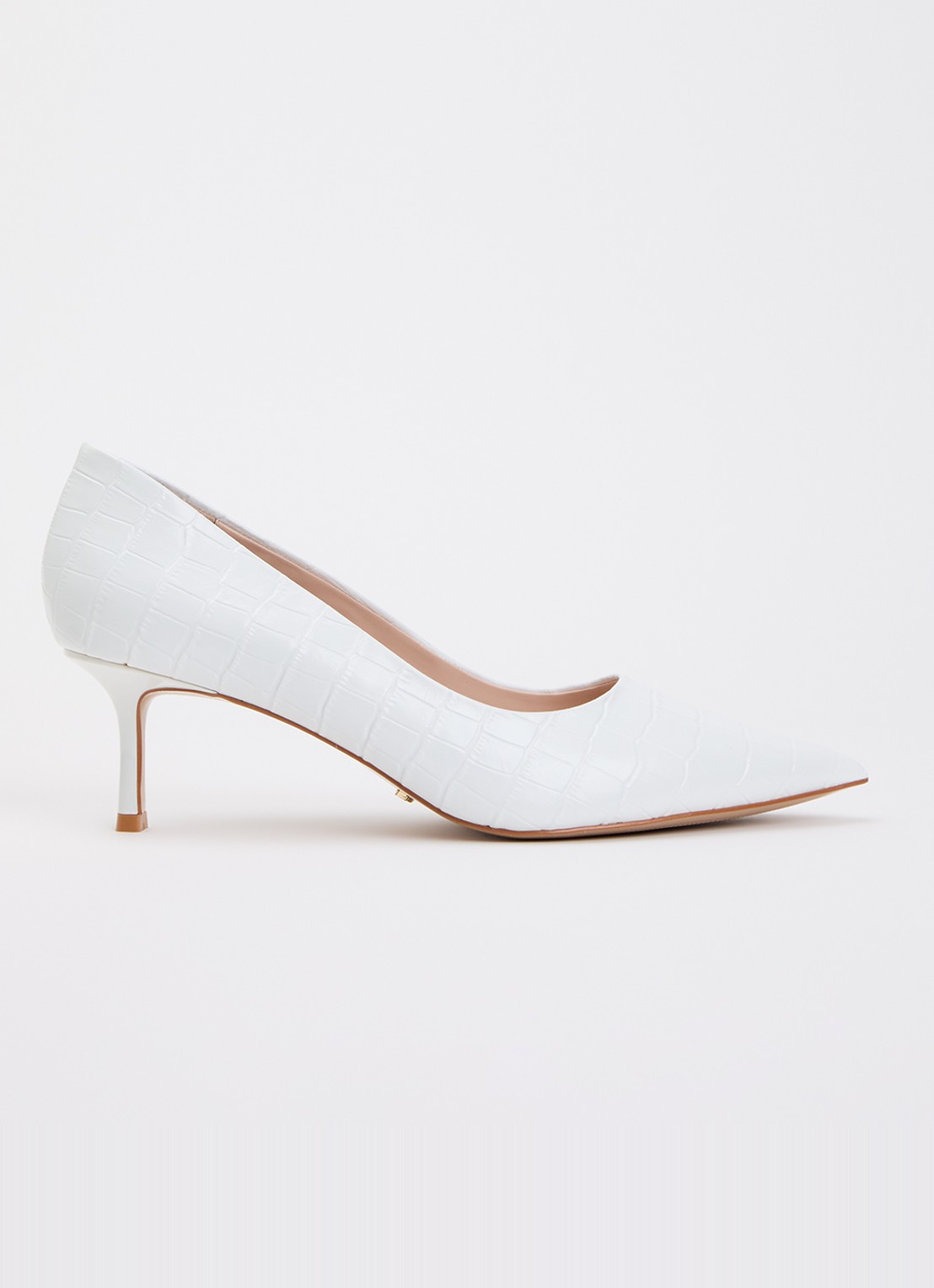 Dune London Wide Fit Achievable pump met glitter - voorkant 2 wit