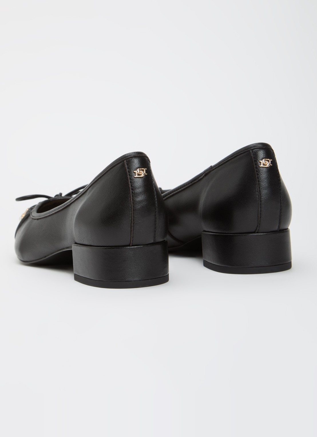 Dune London Wide Fit Amazing ballerina van leer - achterkant 5 zwart