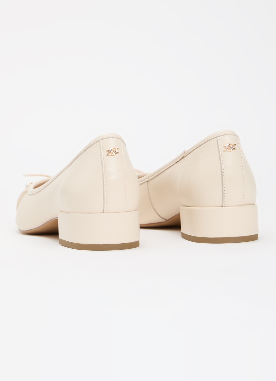 Dune London Wide Fit Amazing ballerina van leer - achterkant creme