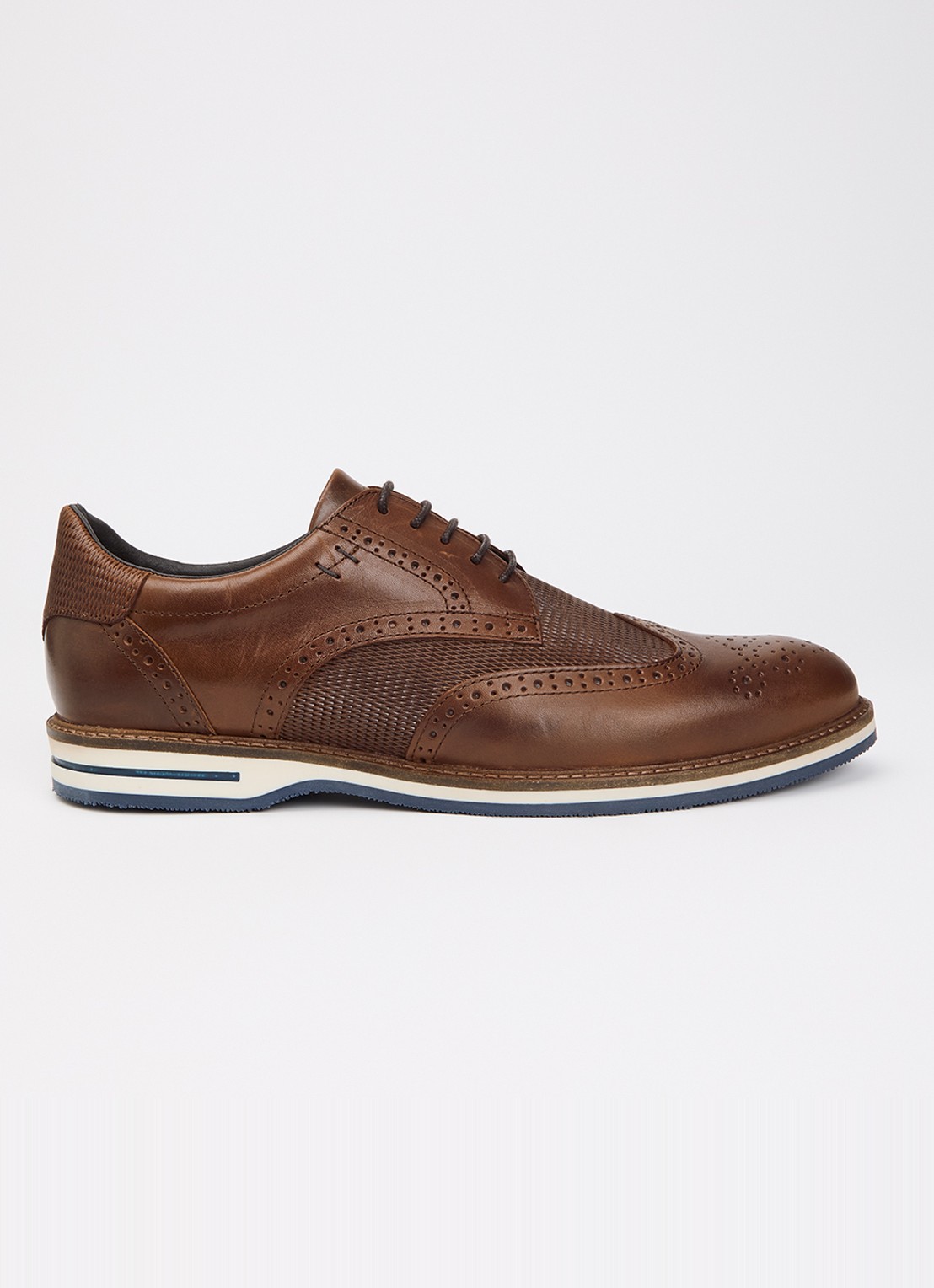 Dune London Wide Fit Barkings brogue van leer - voorkant bruin